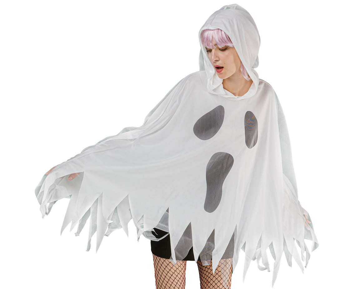 Poncho for adult Ghost, size S